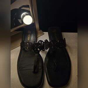 Tory Burch Black Leather Sandals